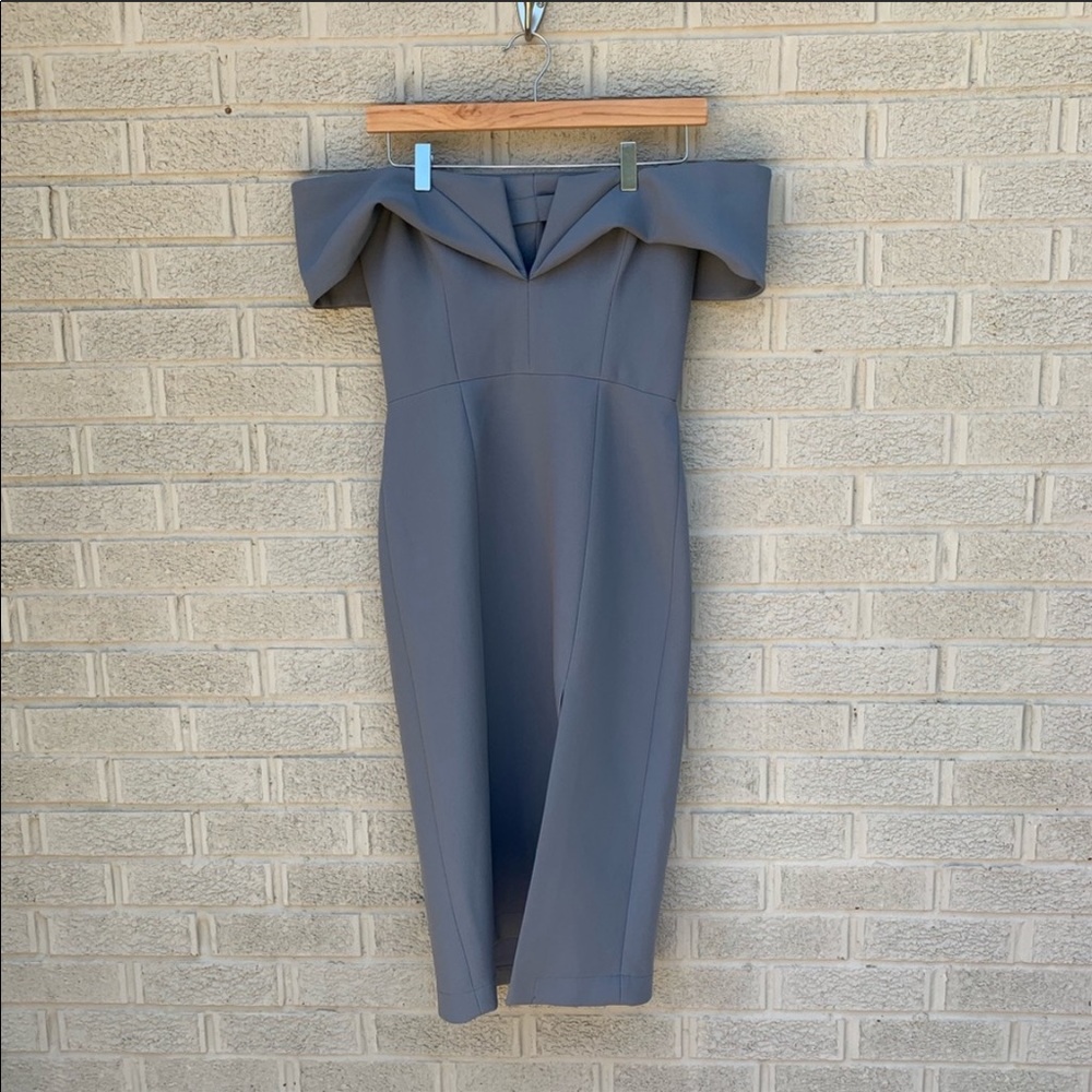 BCBG Blue off shoulder Dress size 6 - Picture 2 of 6